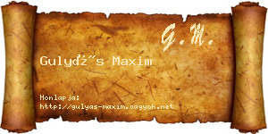 Gulyás Maxim névjegykártya
